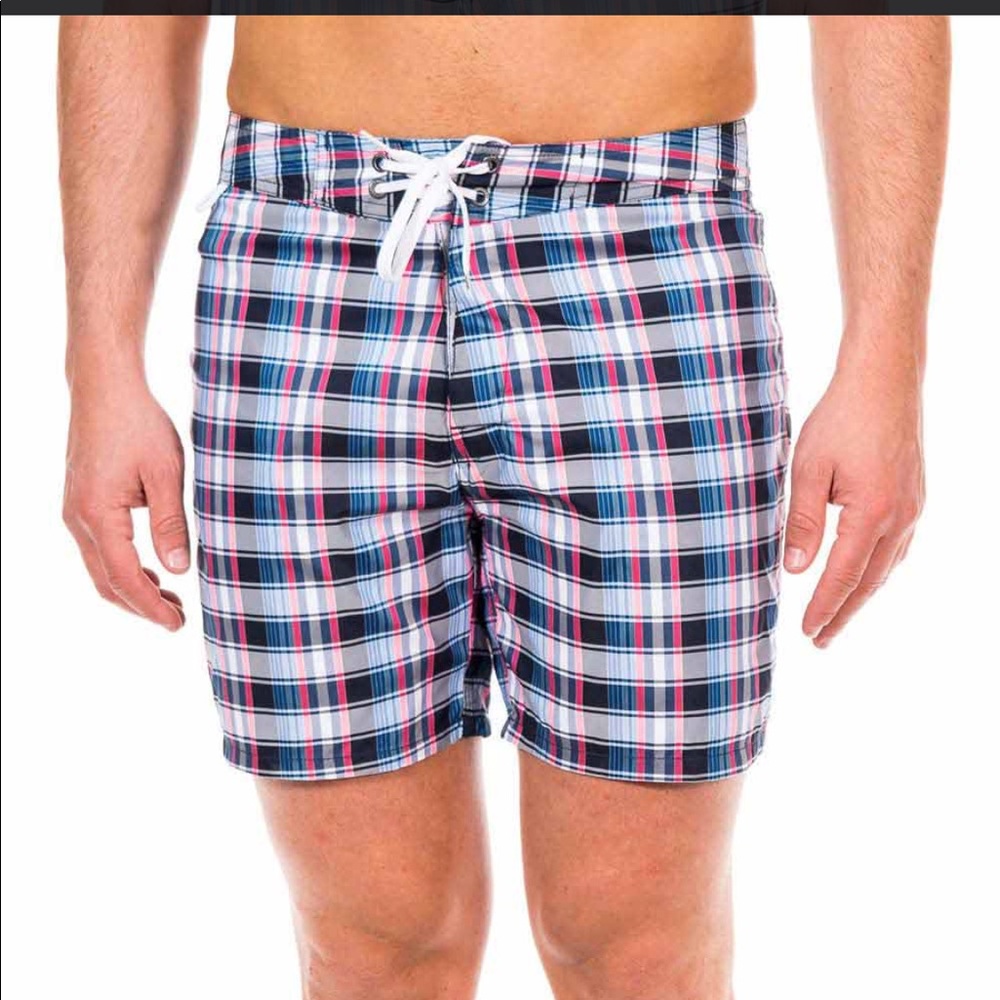Sundek Mid Length Plaid Board Shorts - Size 31